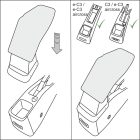 RATI ARMSTER 3 armrest CITROEN E-C3 2024-  [black, vegan leather, red stitching]