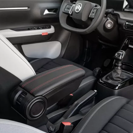 RATI ARMSTER 3 armrest FIAT GRANDE PANDA 2025-  [black, vegan leather, red stitching]